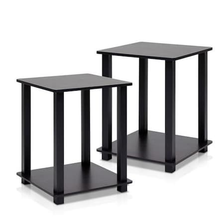 Furinno Furinno Simplistic End Table; Espresso & Black - 19.6 x 15.6 x 15.6 in. - Set of 2 12127EX/BK
